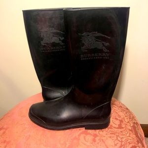 Black Burberry Rain boots